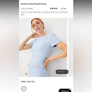 Ann Taylor light blue pocket sheath dress. Size 6 Never Worn